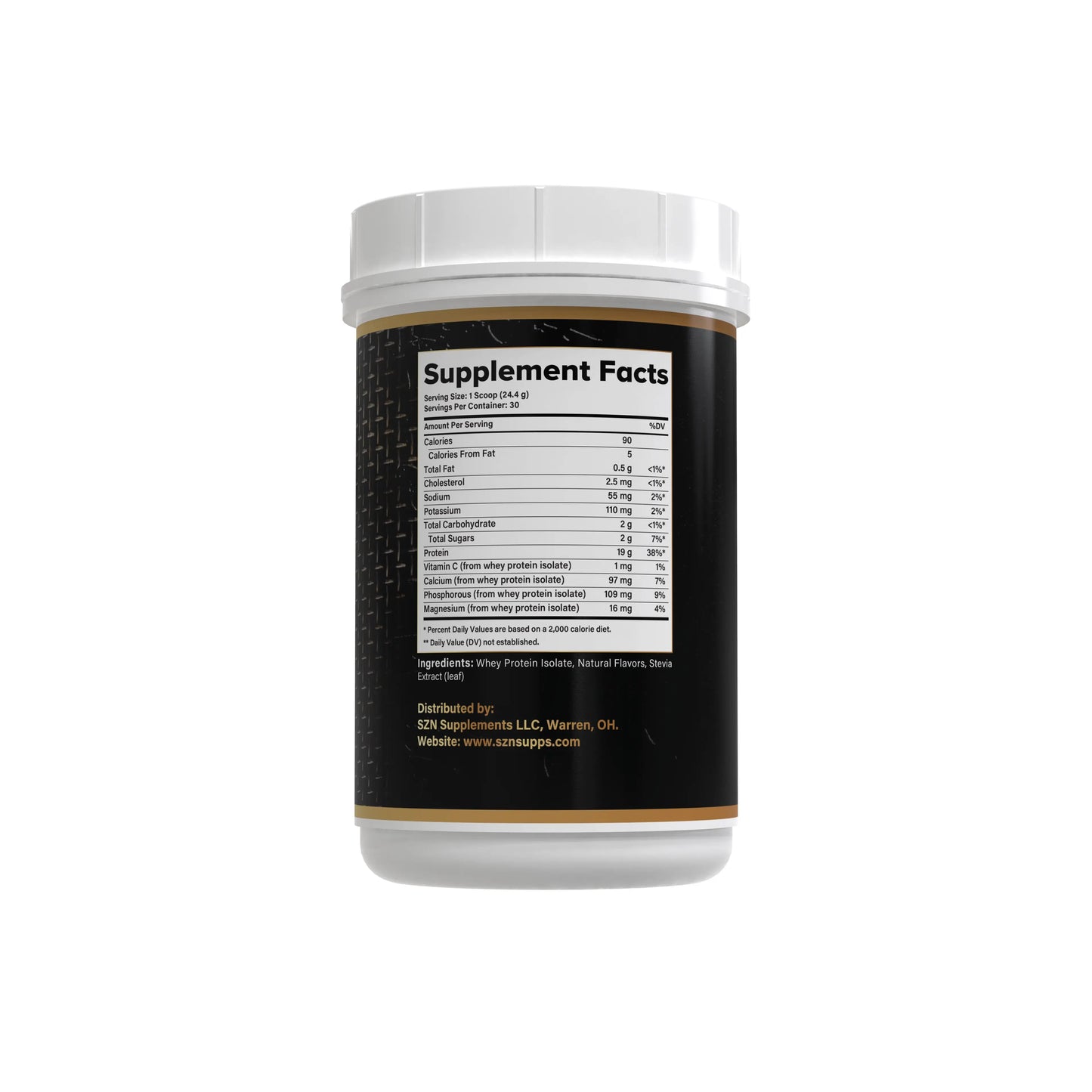 Supplement container with 'Supplement Facts' label on a white background