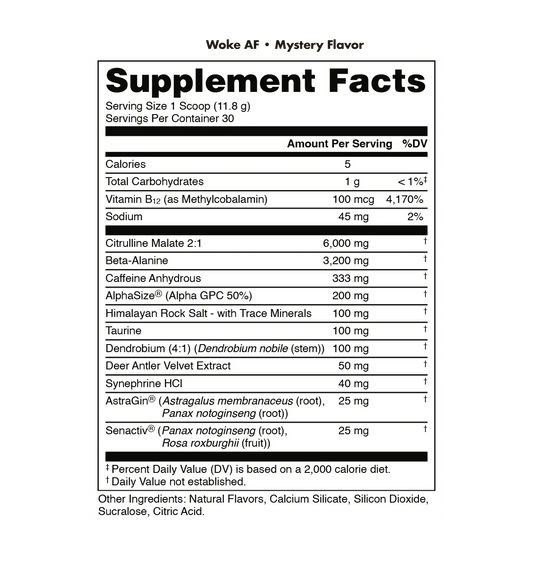 Bucked Up Woke AF - High Stimulant Pre-Workout
